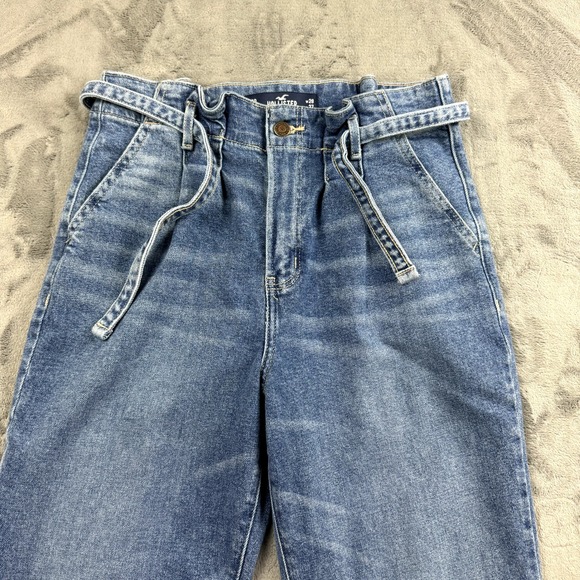 Hollister Jeans Womens Size 7 Ultra High Rise Mom Tapered Belted 27" Paper Bag - Picture 7 of 12